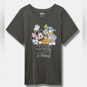 Torrid Size 0 Disney Mickey & Friends Tee Classic Fit Rolled Sleeve